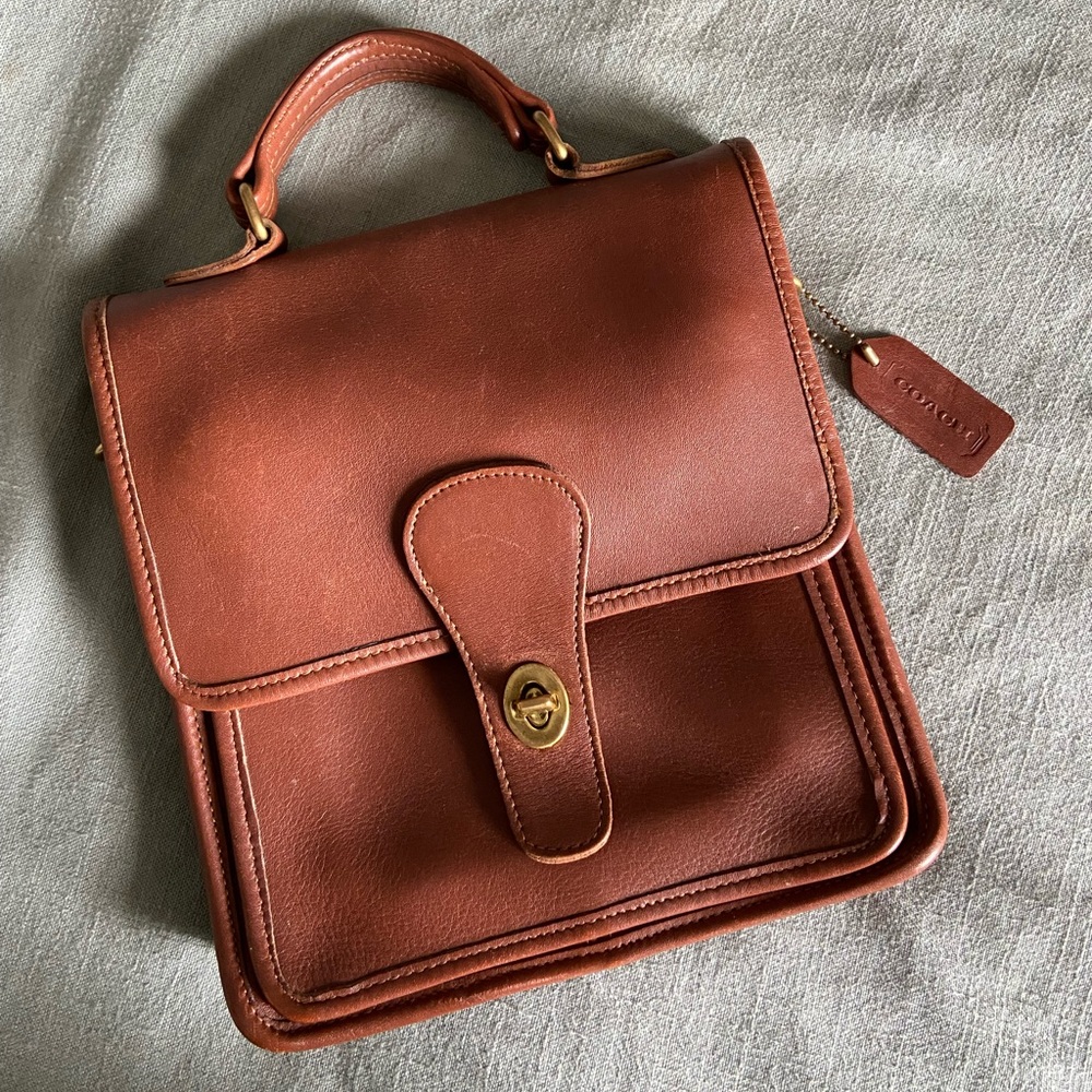 VINTAGE Coach 5130 Station Bag Tan Leather - Picture 4 of 6